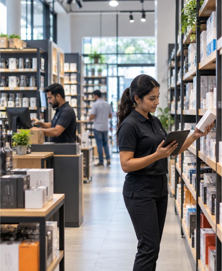 Retail and trading business with organized products and inventory